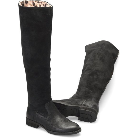 Børn Women's Black suede Borman Knee boots size 6 - Picture 1 of 8